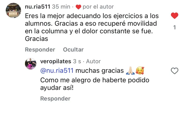 Comentario real de un seguidor en redes