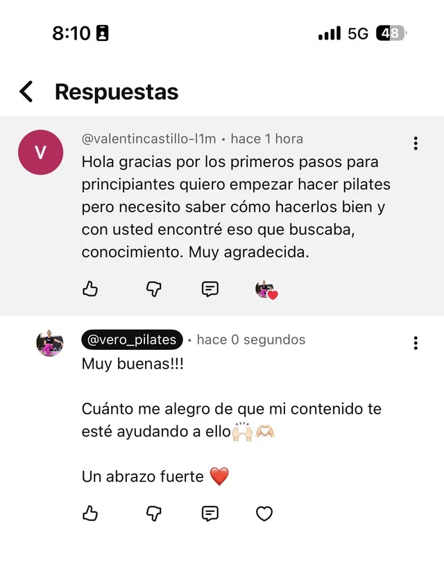 Comentario real de un seguidor en redes