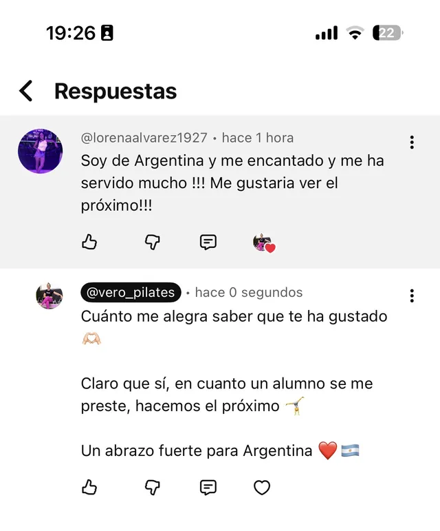 Comentario real de un seguidor en redes