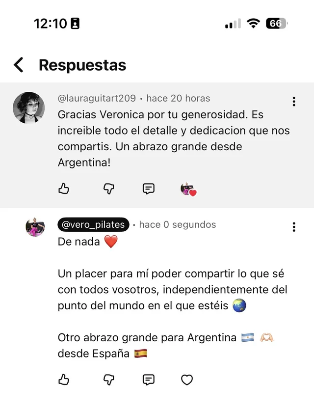 Comentario real de un seguidor en redes