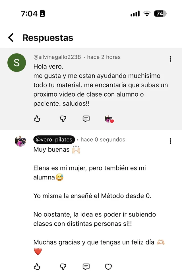 Comentario real de un seguidor en redes