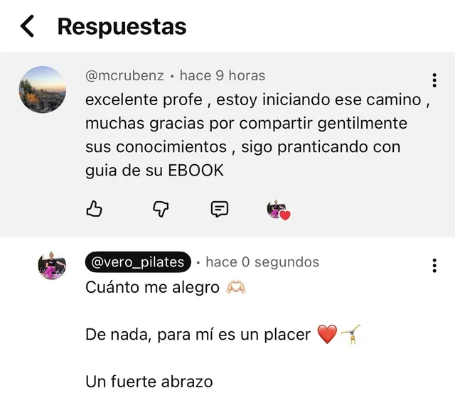 Comentario real de un seguidor en redes
